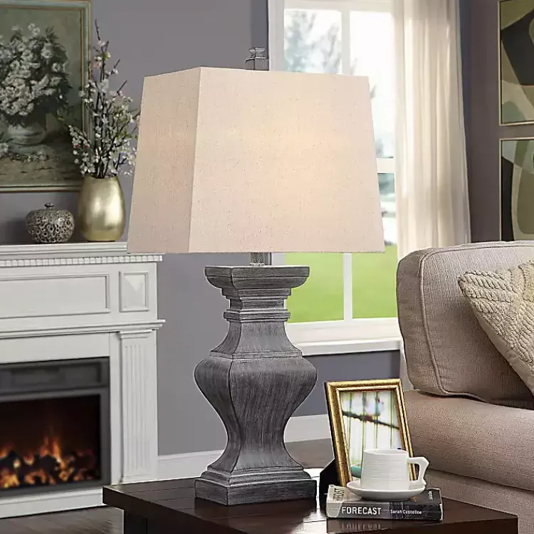 Kirklands Home Aged Black Candlestick Base Table Lamp, 33 in. Tan Hot