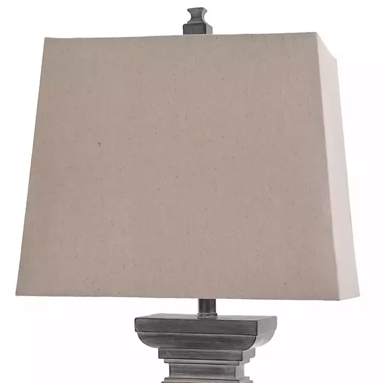 Kirklands Home Aged Black Candlestick Base Table Lamp, 33 in. Tan Hot