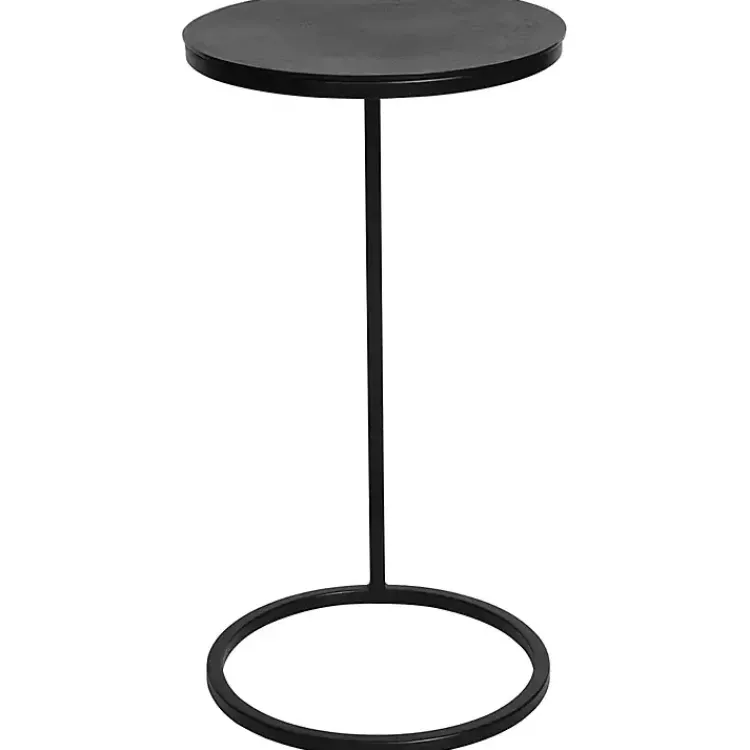 Kirklands Home Aged Metal Frame Slab Top Accent Table Black Best