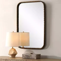 Kirklands Home Aged Bronze Hammered Metal Wall Mirror Discount