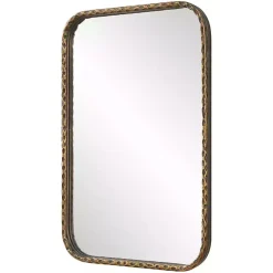 Kirklands Home Aged Bronze Hammered Metal Wall Mirror Discount