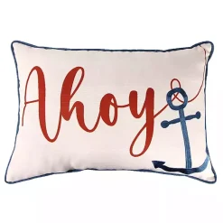 Pillows>Kirklands Home Ahoy Anchor Lumbar Pillow