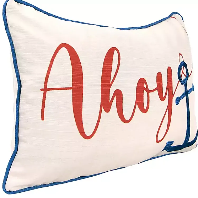 Pillows>Kirklands Home Ahoy Anchor Lumbar Pillow