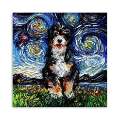 Kirklands Home Aja Trier Bernadoodle Starry Night Canvas Print Discount