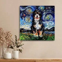 Kirklands Home Aja Trier Bernadoodle Starry Night Canvas Print Discount