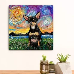 Kirklands Home Aja Trier Chihuahua Starry Night Canvas Print Multi Online