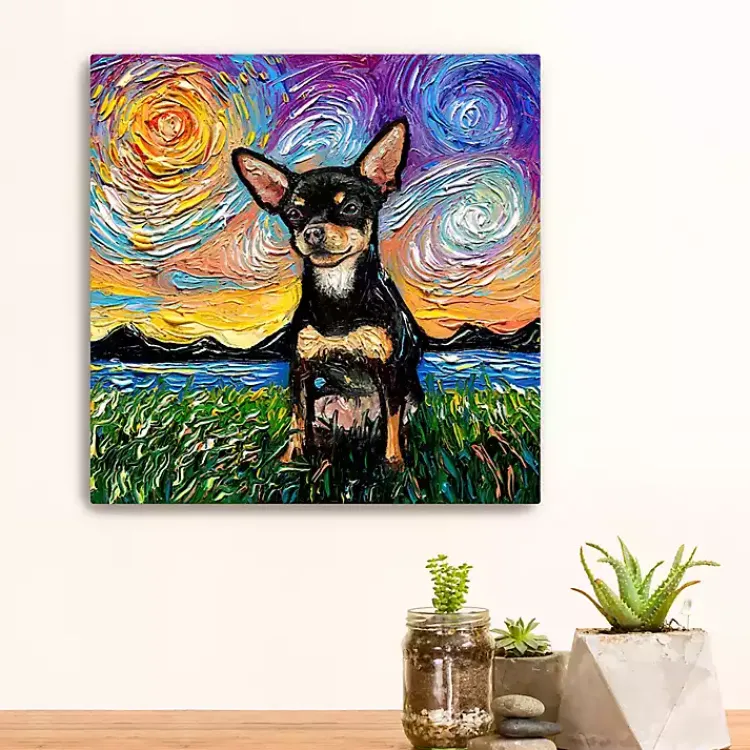 Kirklands Home Aja Trier Chihuahua Starry Night Canvas Print Multi Online