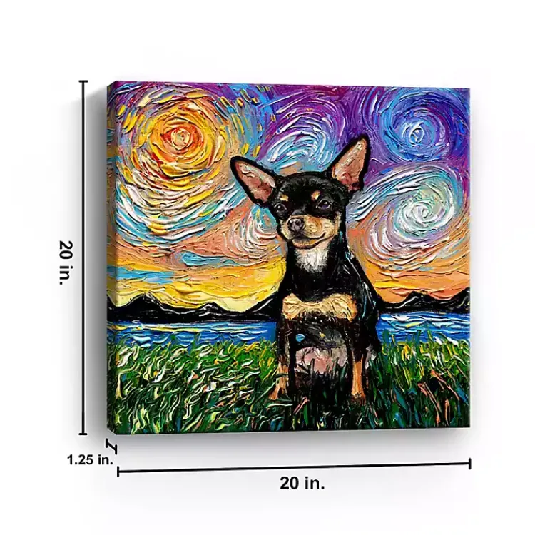Kirklands Home Aja Trier Chihuahua Starry Night Canvas Print Multi Online