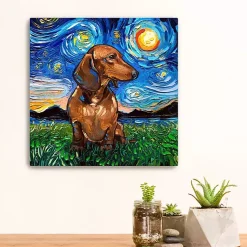 Kirklands Home Aja Trier Dachshund I Starry Night Canvas Print Clearance