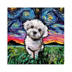 Kirklands Home Aja Trier Maltipoo Starry Night Canvas Art Print Outlet