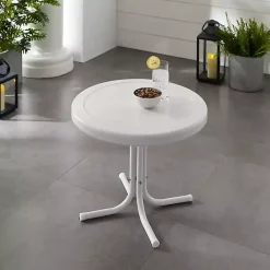 Kirklands Home Alabaster Metal Outdoor Side Table White Clearance