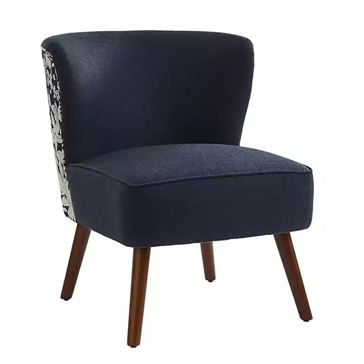 Kirklands Home Alex Navy Upholstered Floral Back Accent Chair Blue Best
