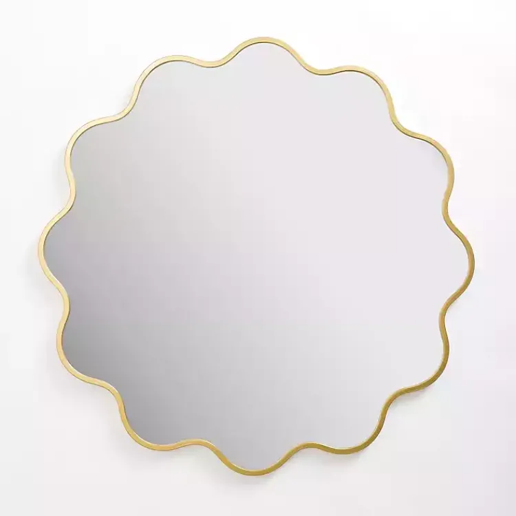 Kirklands Home Alexandria Gold Scalloped Wall Mirror