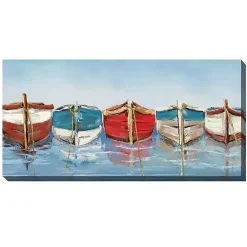 Kirklands Home All in a Row Outdoor Canvas Art Print Blue Discount