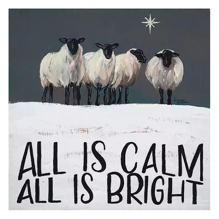 Christmas Art & Wall Decor>Kirklands Home All Is Calm All Is Bright Canvas Art Print