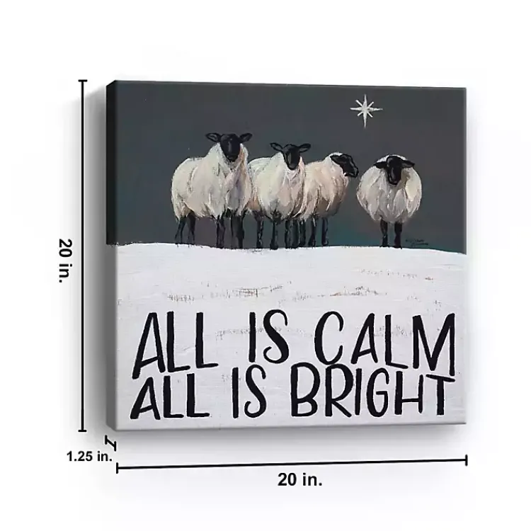 Christmas Art & Wall Decor>Kirklands Home All Is Calm All Is Bright Canvas Art Print