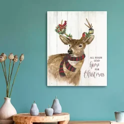Christmas Art & Wall Decor>Kirklands Home All Roads Lead Home Canvas Art Print