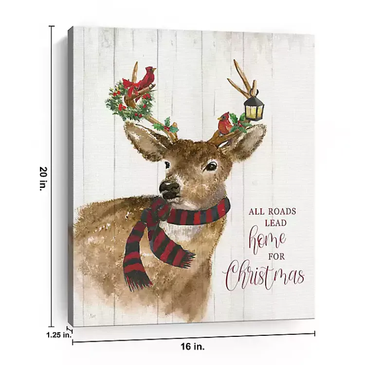 Christmas Art & Wall Decor>Kirklands Home All Roads Lead Home Canvas Art Print