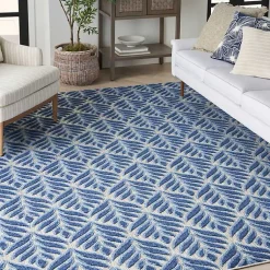 Kirklands Home Aloha Botanical Indoor/Outdoor Rug, 7x10 Blue Best