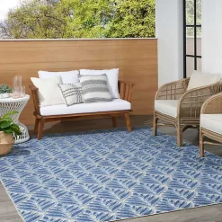Kirklands Home Aloha Blue Botanical Indoor/Outdoor Area Rug, 9x12 Best