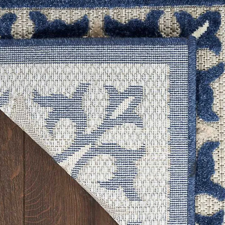 Kirklands Home Aloha Blue Geometric Indoor/Outdoor Area Rug, 5x7 New
