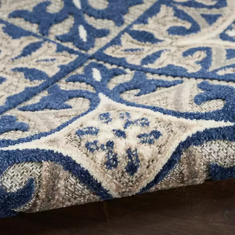 Kirklands Home Aloha Blue Geometric Indoor/Outdoor Area Rug, 5x7 New