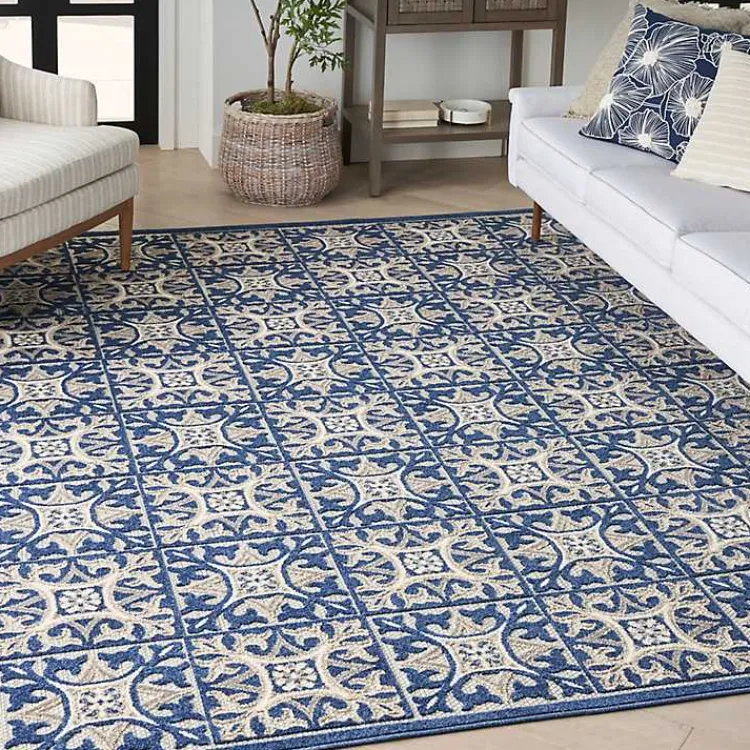 Kirklands Home Aloha Blue Geometric Indoor/Outdoor Area Rug, 6x9 Sale