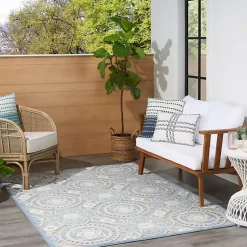 Kirklands Home Aloha Blue Medallion Indoor/Outdoor Area Rug, 5x7 Best