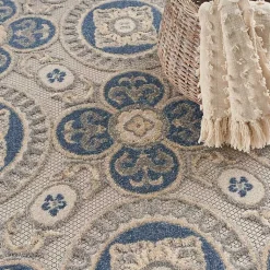 Kirklands Home Aloha Blue Medallion Indoor/Outdoor Area Rug, 5x7 Best