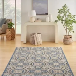 Kirklands Home Aloha Blue Medallion Indoor/Outdoor Area Rug, 5x7 Best