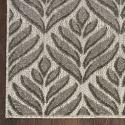Kirklands Home Aloha Botanical Indoor/Outdoor Rug, 6x9 Gray