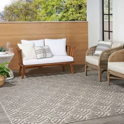Kirklands Home Aloha Botanical Indoor/Outdoor Rug, 6x9 Gray
