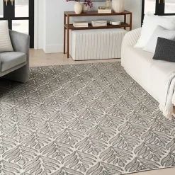 Kirklands Home Aloha Botanical Indoor/Outdoor Rug, 6x9 Gray