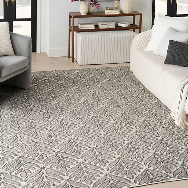 Kirklands Home Aloha Botanical Indoor/Outdoor Rug, 6x9 Gray