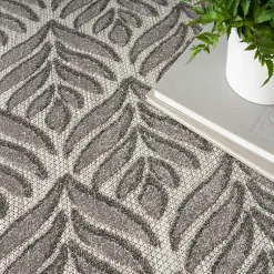 Kirklands Home Aloha Botanical Indoor/Outdoor Rug, 6x9 Gray