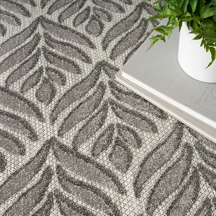Kirklands Home Aloha Botanical Indoor/Outdoor Rug, 6x9 Gray