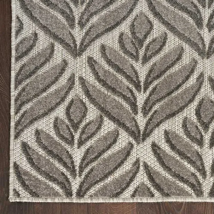 Kirklands Home Aloha Botanical Indoor/Outdoor Rug, 7x10 Gray Outlet