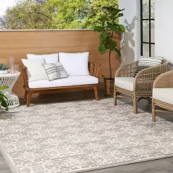 Kirklands Home Aloha Ivory Geometric Indoor/Outdoor Area Rug, 6x9 Clearance
