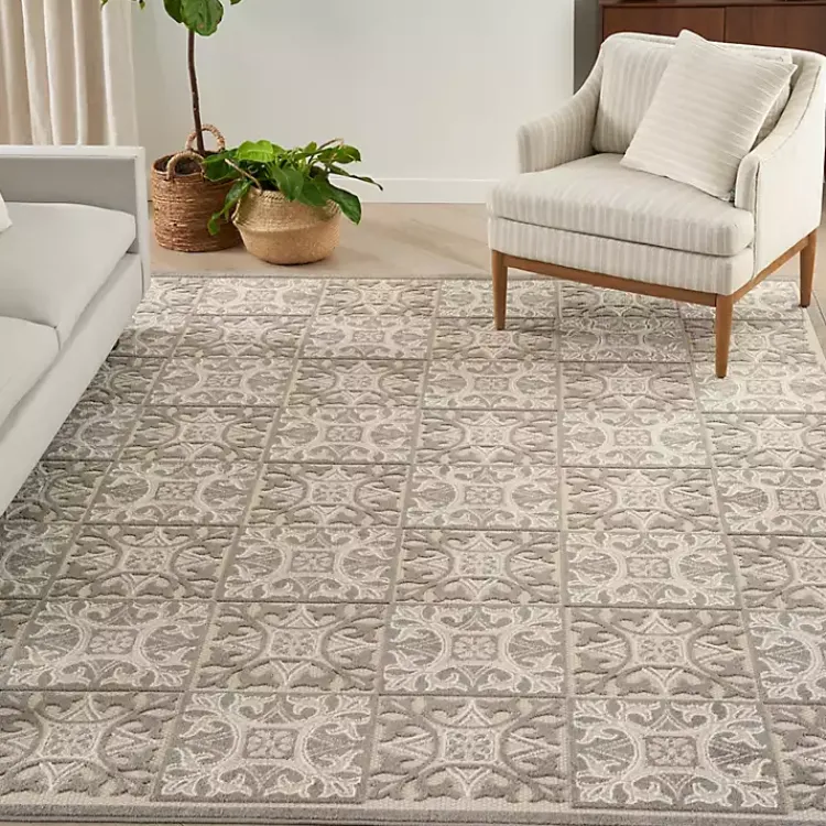 Kirklands Home Aloha Ivory Geometric Indoor/Outdoor Area Rug, 6x9 Clearance