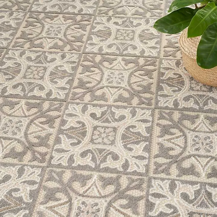 Kirklands Home Aloha Ivory Geometric Indoor/Outdoor Area Rug, 6x9 Clearance