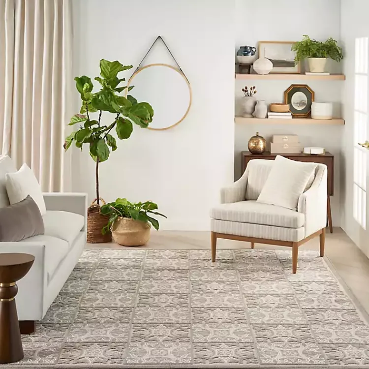 Kirklands Home Aloha Ivory Geometric Indoor/Outdoor Area Rug, 6x9 Clearance