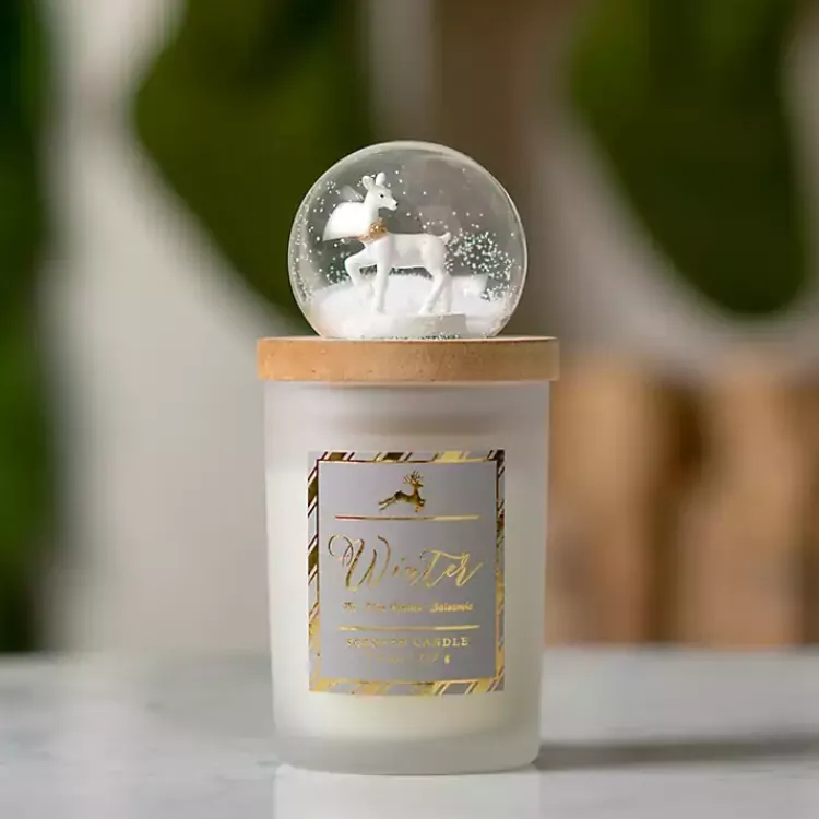 Candles>Kirklands Home Alpine Escape Snow Globe Jar Candle White