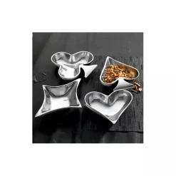 Kirklands Home Aluminum Card Icon Bowls, Set of 4 Silver Outlet