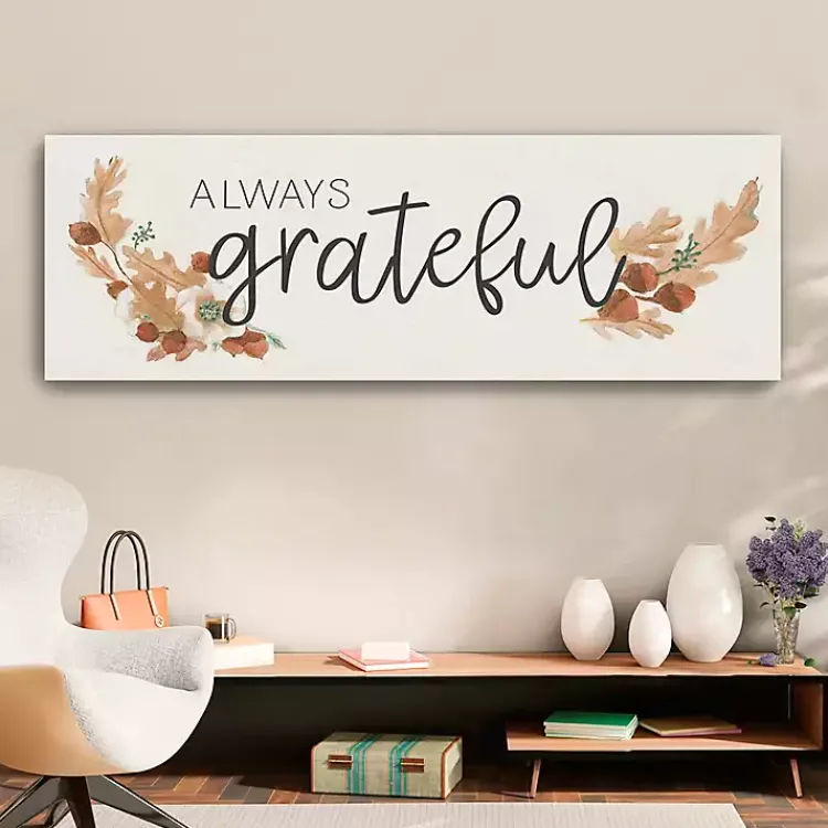Fall>Kirklands Home Always Grateful Canvas Art Print, 20x60 Brown