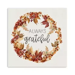 Fall>Kirklands Home Always Grateful Wreath Canvas Art Print