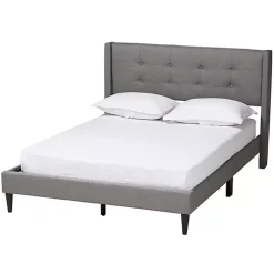 Kirklands Home Amala Button Tufted Queen Bed Frame Gray