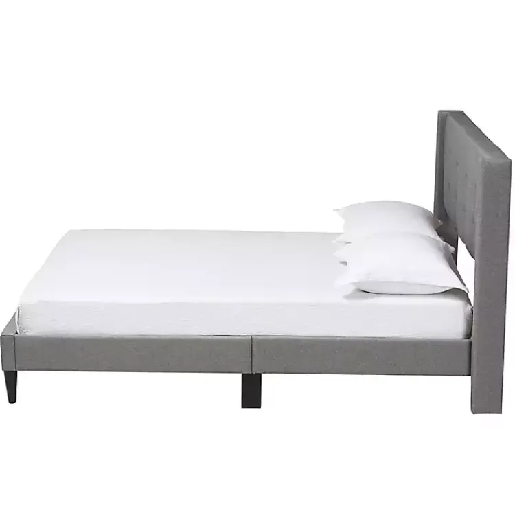 Kirklands Home Amala Button Tufted Queen Bed Frame Gray