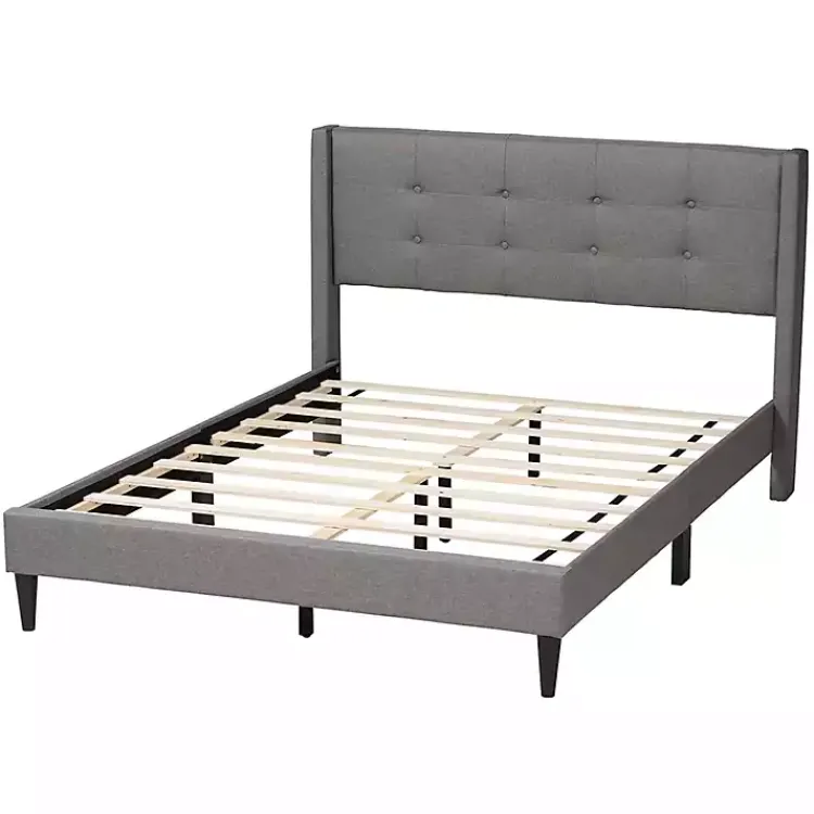 Kirklands Home Amala Button Tufted Queen Bed Frame Gray