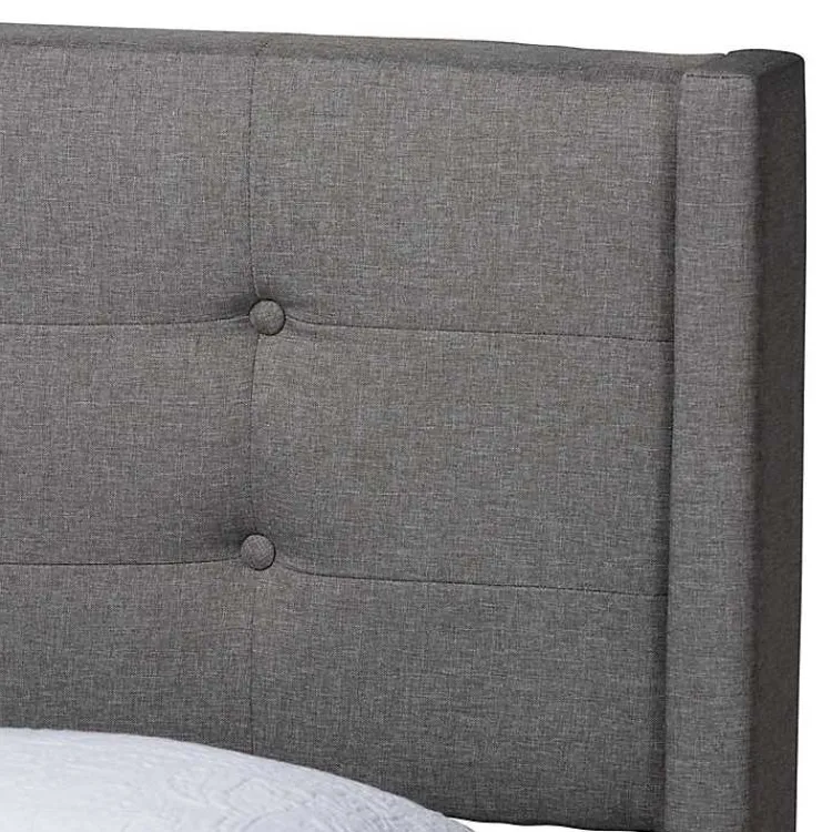 Kirklands Home Amala Button Tufted Queen Bed Frame Gray