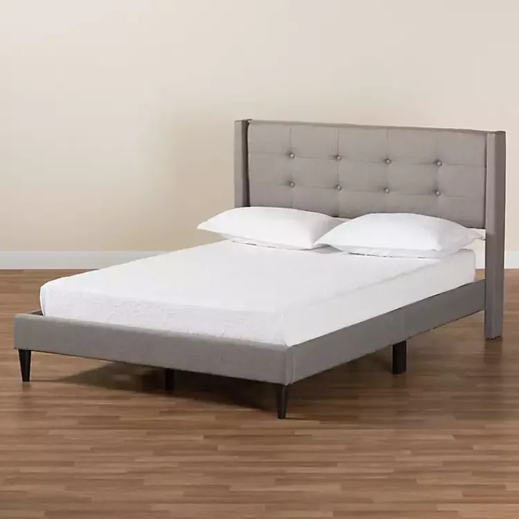 Kirklands Home Amala Button Tufted Queen Bed Frame Gray